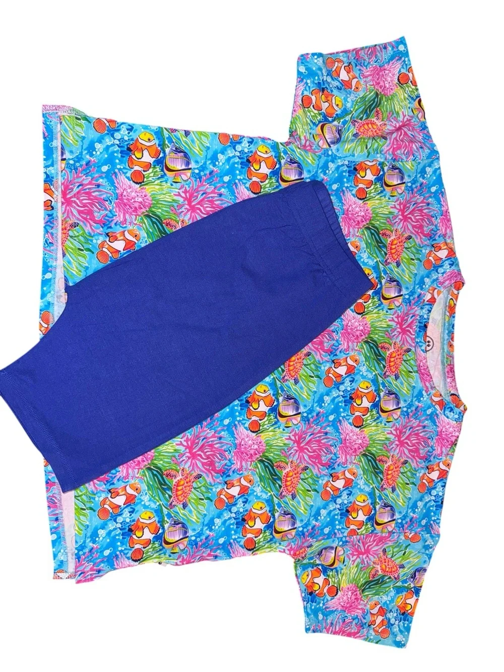 🐠Coral Reef Bamboo Short Sleeve Box Tee & Shorts Daywear Set 🐠